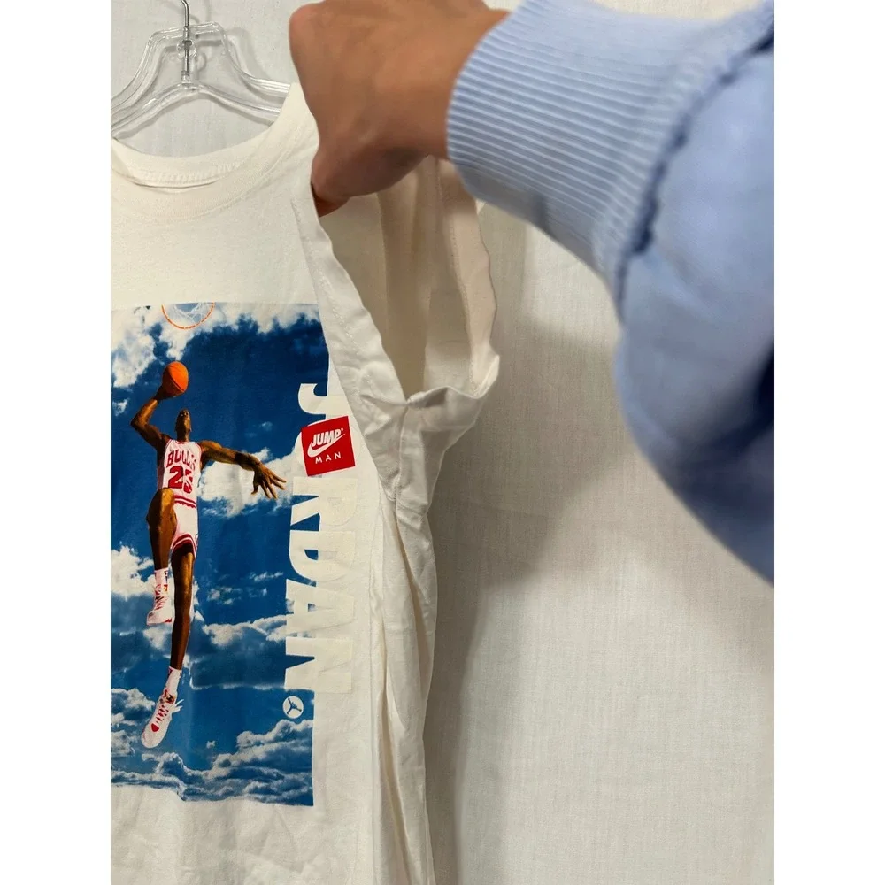 Jordan Jumpman Michael Jordan Sky Graphic White T-Shirt DD3066-100 Mens Large
